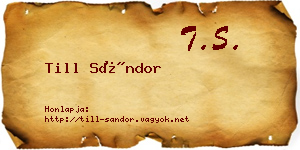 Till Sándor névjegykártya