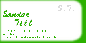 sandor till business card